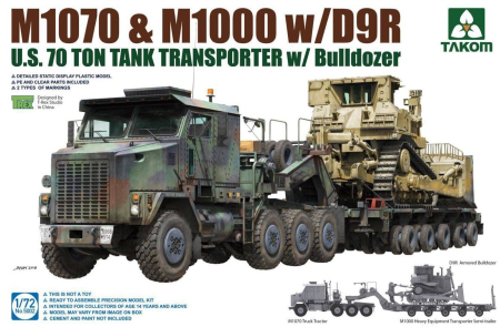 Kituri machete - TAKOM 5002 - 1:72 U.S. M1070&M1000 w/D9R 70 Ton Tank Transporter w/Bulldozer