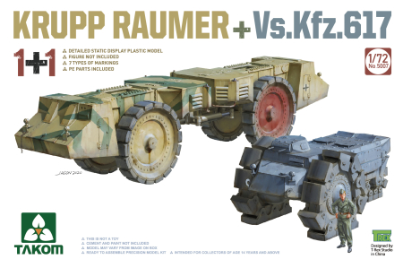Kituri machete - TAKOM 5007 - 1:72 KRUPP RAUMER+ Vs.Kfz.617 (dual kit)