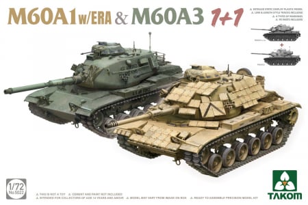 Kituri machete - Takom 5022 - 1:72 2 kits Combo M60A1 w/ERA & M60A3 (1+1)