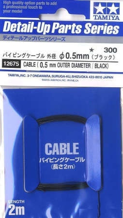 Accesorii - Detail Up Parts Series Cable (0.5mm Outer Diameter /Black) Length 2m