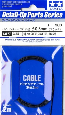 Auto - Cable (0.8 mm Outer Diameter /Black) Length 2m - Detail Up Parts Series