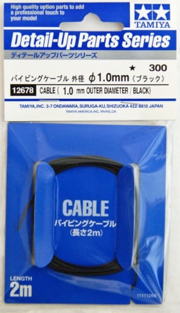 Auto - Cable (1.0 mm Outer Diameter /Black) Length 2m - Detail Up Parts Series