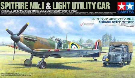 Avioane - TAMIYA 25211 - 1:48 Supermarine Spitfire Mk.I  Light Utility Car 10HP Tilly Set