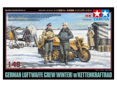 Figurine - TAMIYA 32412 - 1:48 German Luftwaffe Crew (Winter) w/Kettenkraftrad