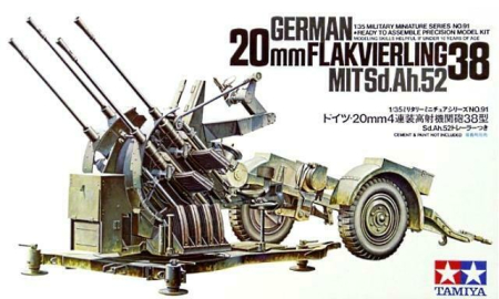 Kituri machete - TAMIYA 35091 - 1:35 German 20mm Flakvierling 38 mit Sd.Ah.52
