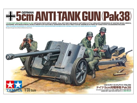 Noutati - TAMIYA 35392 - 1:35 German 5 cm Anti-Tank Gun (Pak38) with crew - 4 figures