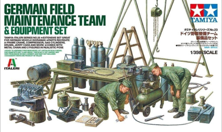 Figurine - Tamiya 37023 - 1:35 German Field Maintenance Team Equipment Set w/2 figures