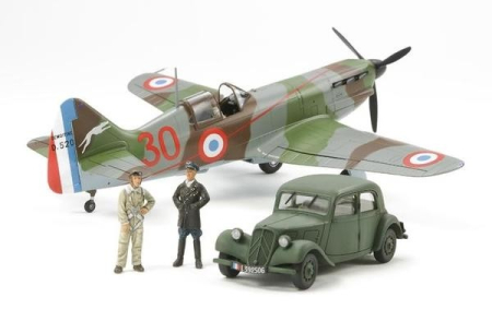Avioane - TAMIYA 61109 - 1:48 Dewoitine D.520 "French Aces" - w/Staff Car