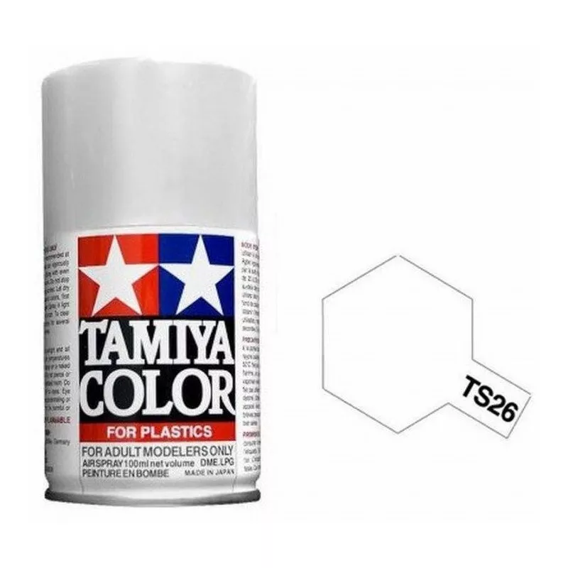 Spray Vopsea Tamiya - Tamiya 85026 - TS-26 Pure White 100 ml (lucios)