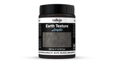 Vallejo Acrylic Textures - Vallejo 26214 - Black Lava-Asphalt 200ML