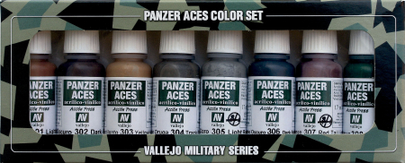 Vopsire, Weathering & Diorama - Vallejo 70122 - Panzer Aces Set 1: Rust, Tracks, Rubber