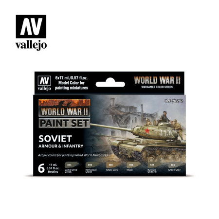 Vallejo AFV Paint Sets - Vallejo 70202 - Soviet Armour & Infantry (6)