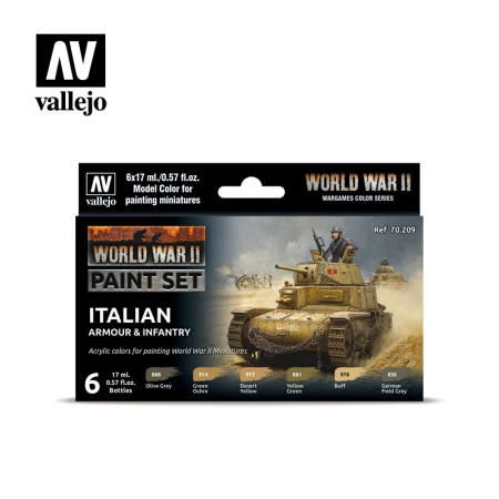 Vallejo AFV Paint Sets - Vallejo 70209 - Italian Armour & Infantry (6)