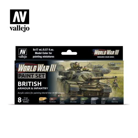 Seturi de vopsele Vallejo - Vallejo 70222 - British Armour & Infantry (8)