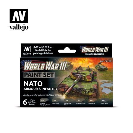 Vallejo AFV Paint Sets - Vallejo 70223 - NATO Armour & Infantry (6)