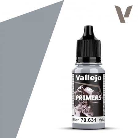 Vopsire, Weathering & Diorama - Vallejo 70631 - Surface Primer - Chainmail Silver 18 ml