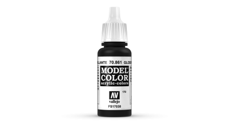 Vopsea la sticluta - Vallejo 70861 - Gloss Black