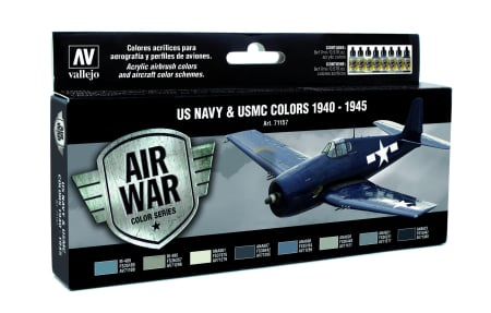Vallejo Air War Paint Sets - Vallejo 71157 - US Navy & USMC WWII 1940-1945 (8)
