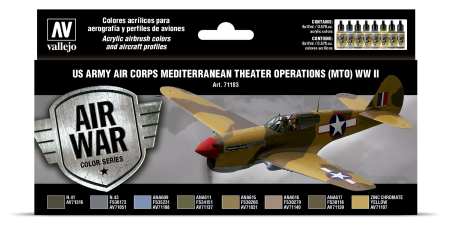 Vallejo Air War Paint Sets - Vallejo 71183 - US Army Air Corps Mediterranean Theater Op. (MTO) WWII (8)