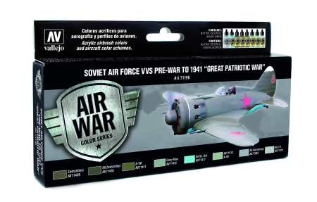 Vallejo Air War Paint Sets - Vallejo 71196 - Pre-War To 1941 - Great Patriotic War (8)