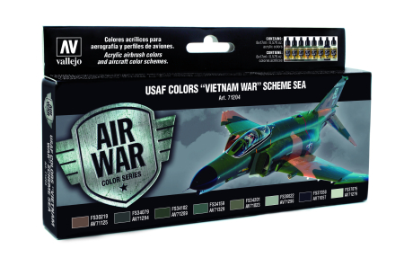 Vallejo Air War Paint Sets - Vallejo 71204 - USAF Colors Vietnam War Scheme Sea (8)