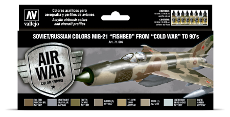Seturi de vopsele Vallejo - Vallejo 71607 - Soviet / Russian colors MiG-21 "Fishbed" from 50's to 90's (8)