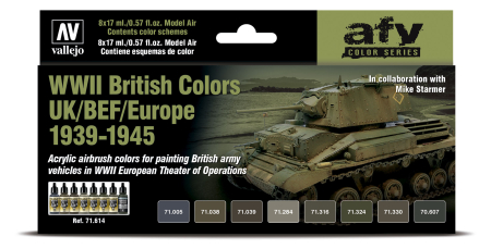 Vallejo AFV Paint Sets - Vallejo 71614 - WWII British Colors UK/BEF/Europe 1939-1945