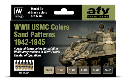 Vallejo AFV Paint Sets - Vallejo 71624 - WWII USMC Colors Sand Patterns 1942-1945