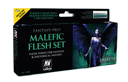 Vallejo Fantasy Paint Sets - Vallejo 74102 - Malefic Flesh Set (8)