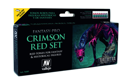 Vallejo Fantasy Paint Sets - Vallejo 74103 - Crimson Red Set (8)