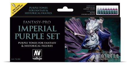 Vopsire, Weathering & Diorama - Vallejo 74104 - Fantasy-Pro Set: Imperial Purple Tones