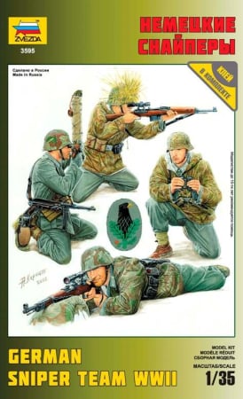 Figurine - Zvezda 3595 - 1:35 GERMAN SNIPER TEAM - 4 figures