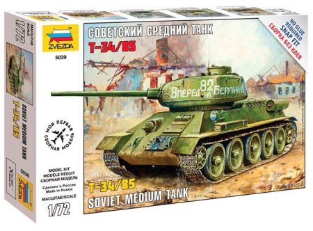 Kituri machete - Zvezda 5039 - 1:72 T-34/85 Soviet Medium Tank WWII