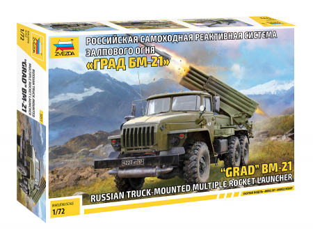 Kituri machete - Zvezda 5051 - 1:72 Russian Self-Propelled Multiple Launch Rocket System Grad Bm-21