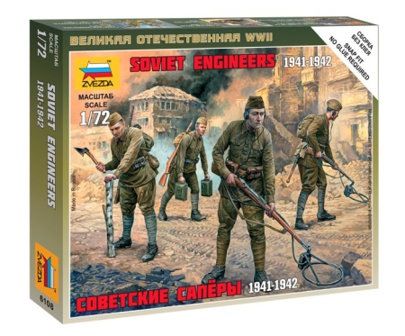 Wargames & Boardgames - Zvezda 6108 - 1:72 SOVIET ENGINEERS WWII - 4 figures