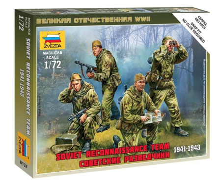 Figurine - Zvezda 6137 - 1:72 Soviet Reconnaissance Team 1941-45 - 4 figures