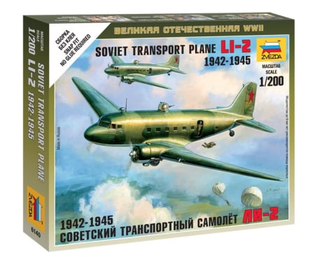 Wargames & Boardgames - Zvezda 6140 - 1:200 LI-2 SOV.TRANSPORT PLANE