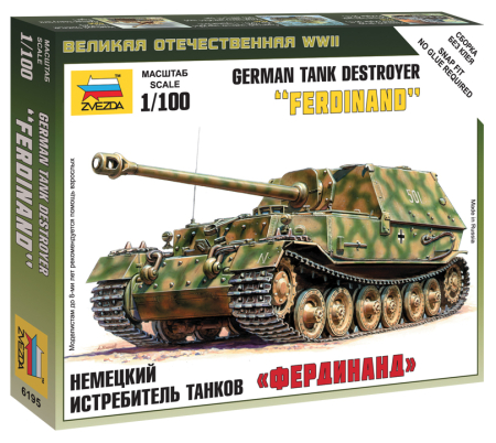 Wargames & Boardgames - Zvezda 6195 - 1:100 Sd.Kfz.184 Ferdinand Heavy Tank De