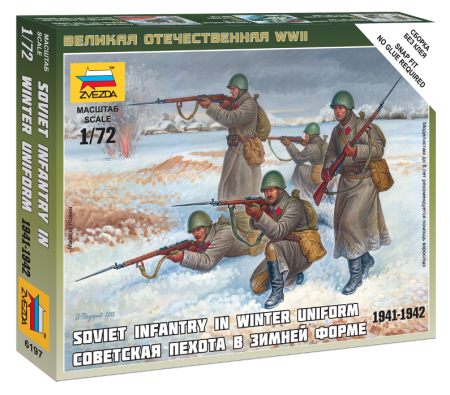 Figurine - Zvezda 6197 - 1:72 Soviet Infantry (Winter Uniform) - 5 figures