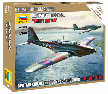 Aero militare - Zvezda 6218 - 1:144 British Light Bomber Fairey Battle - Snap Fit
