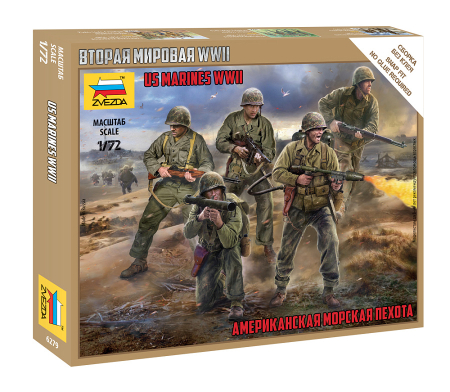 Figurine - Zvezda 6279 - 1:72 US MARINES WWII - snap-fit