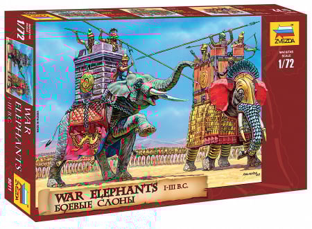 Figurine - Zvezda 8011 - 1:72 War elephants III-I B.C. - 7 human, 2 elephant figures