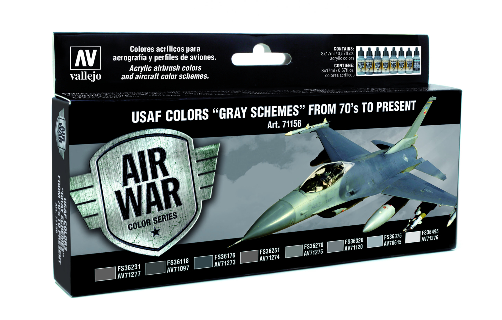 Vallejo 71156 USAF colors “Grey Schemes” from 70's to present 