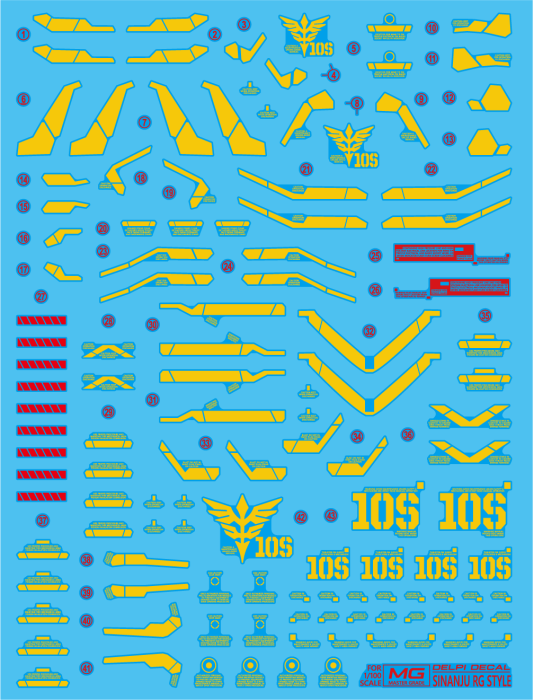HCD1043. MG SINANJU GOLD HOLO WATER DECAL RG Style [2]