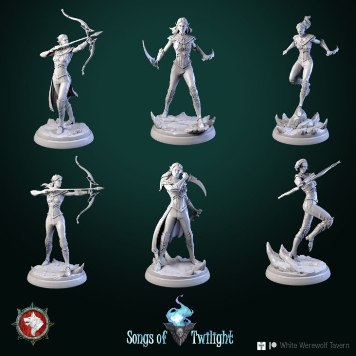 HCT 607. Drow Assassins females set 6 miniatures [1]