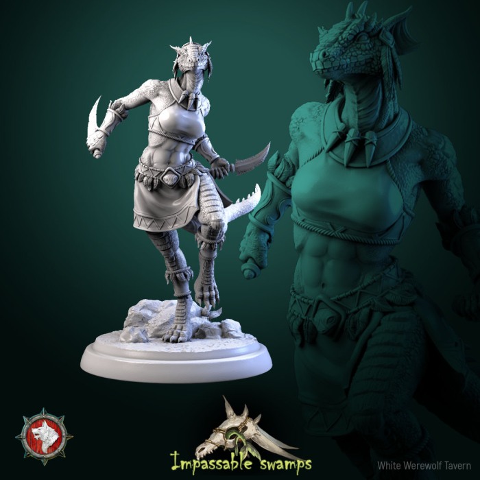 HCT 701. Lizardfolk woman lizard warriors set [7]
