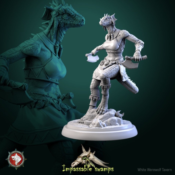 HCT 701. Lizardfolk woman lizard warriors set [6]