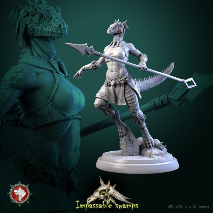 HCT 701. Lizardfolk woman lizard warriors set [5]