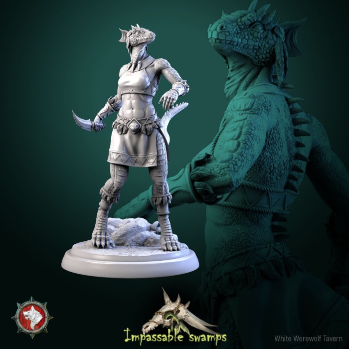 HCT 701. Lizardfolk woman lizard warriors set [4]