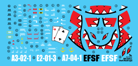 Decals - HCD0062. MG RB-79 Ball Shark Mouth type WATER DECAL